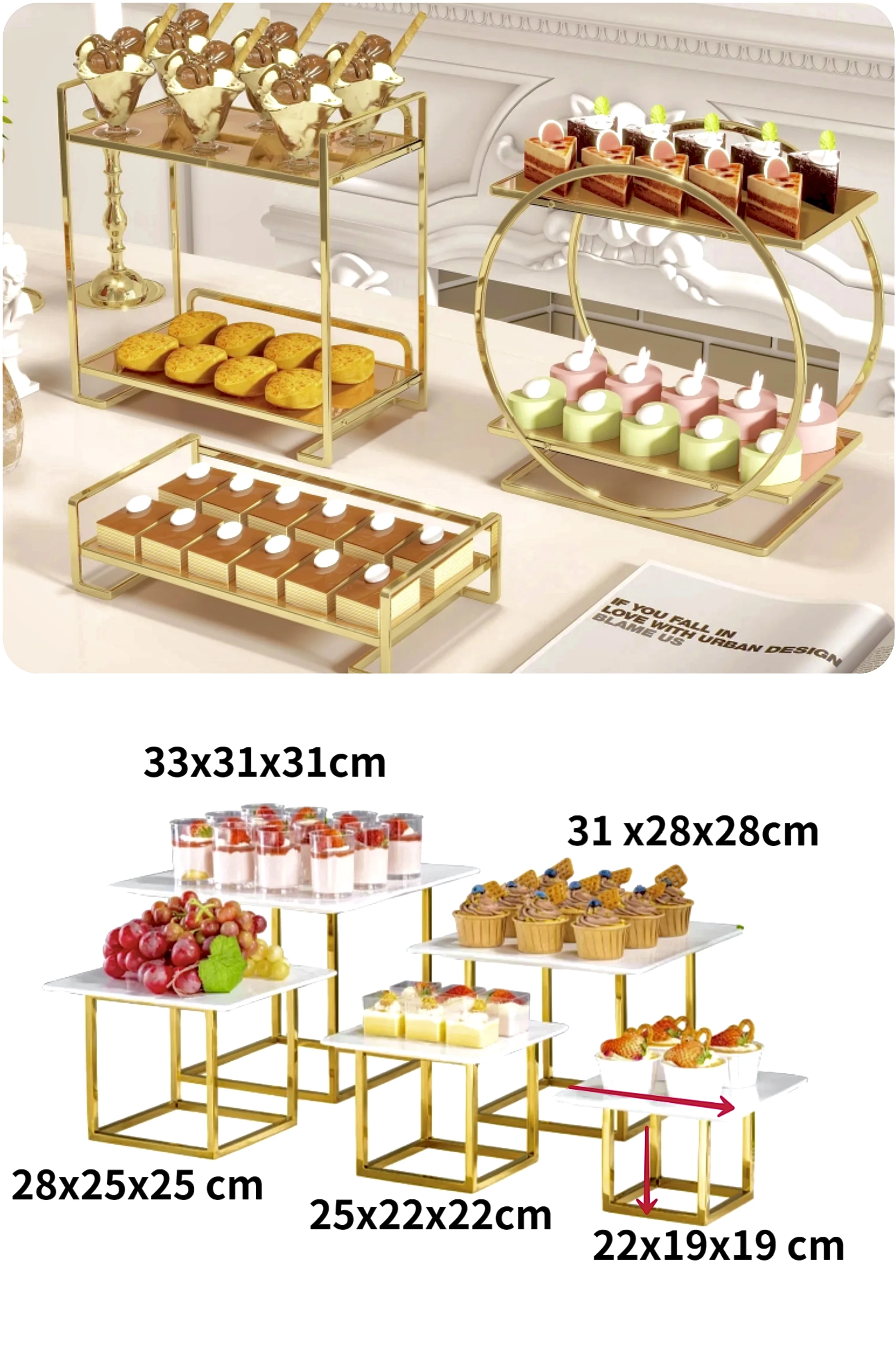 

13PCS Cake Foods Gifts Display Stand Buffet Trays Candy Plates Centerpiece, Party Dessert Table Wedding Party Events Decoration