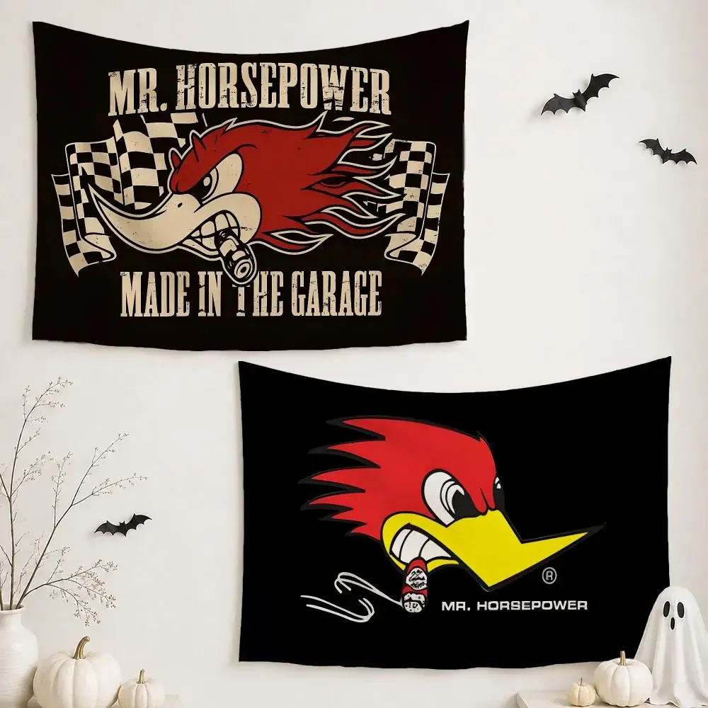 M-Mr. Horsepower Clay Smith Cams Tapestry Wall Hanging Tapestry Aesthetic Room Decor Banners for Bedroom Living Room  Party