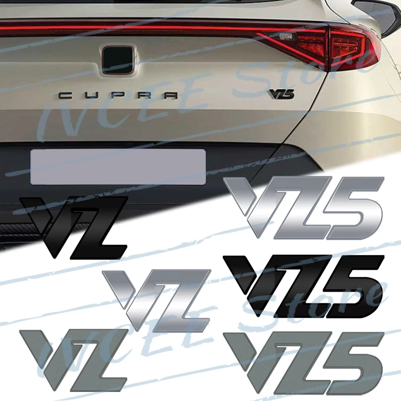 Car Accessories Metal VZ VZ5 Emblem Rear Trunk Body Badge Sticker For Seat Arona Altea Leon Ibiza Ateca Cupra Alhambra E-Racer