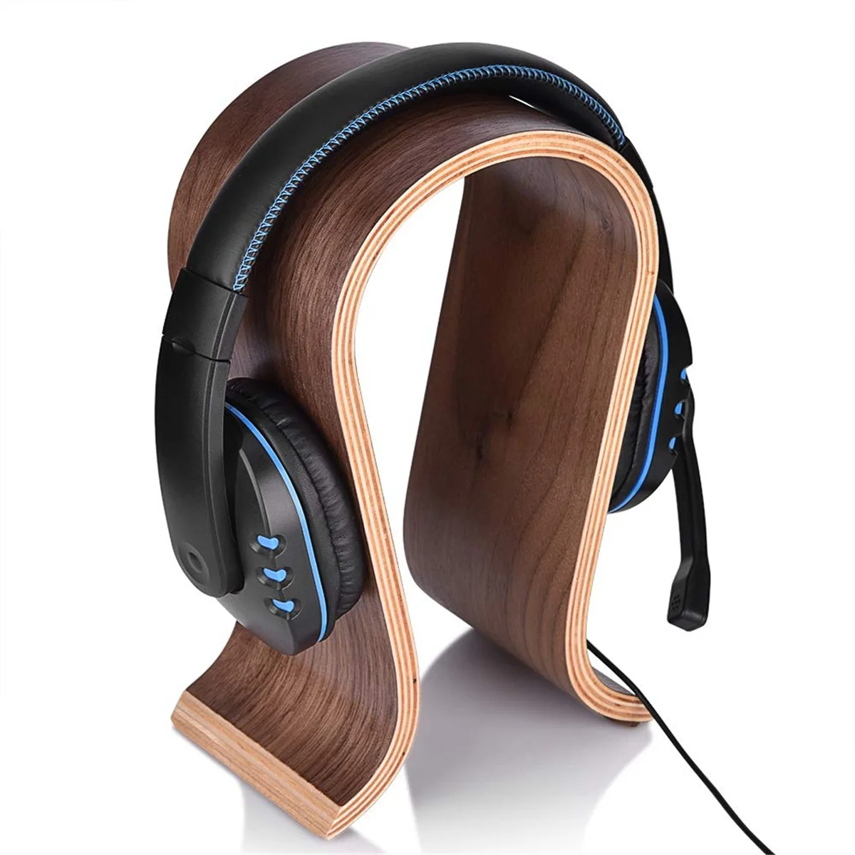 Supporto per cuffie a forma di A57G-U, supporto per cuffie in legno Gancio per espositore per cuffie da scrivania, per cuffie on-ear