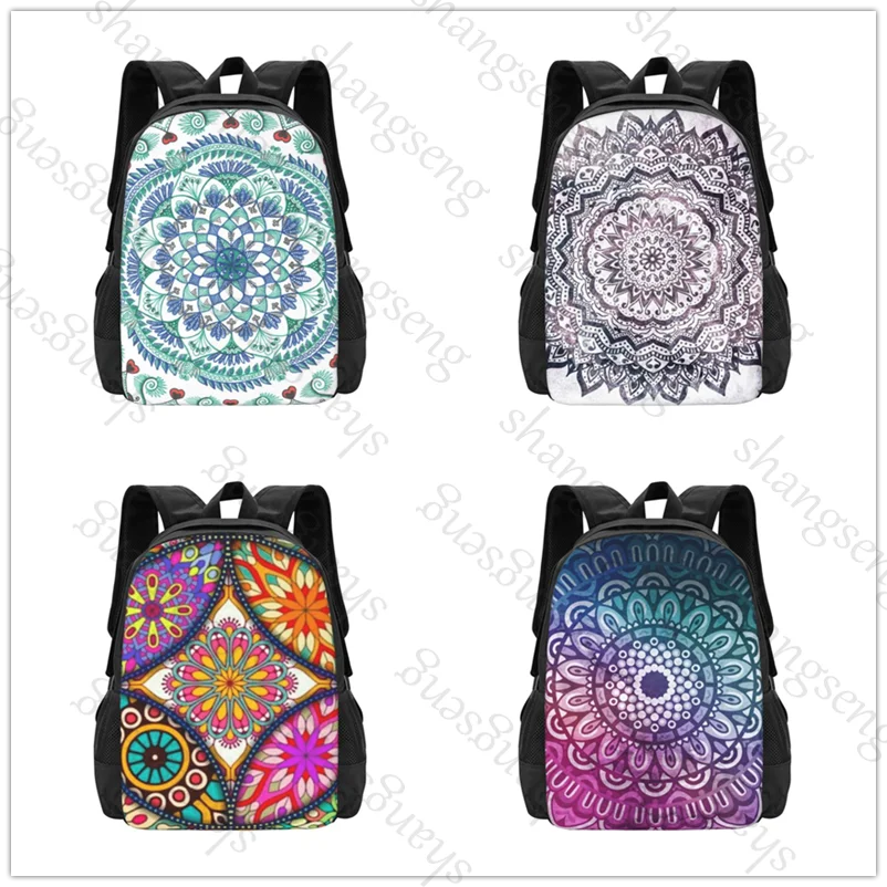 

Retro mandala Backpack large capacity printed schoolbag for boys and girls teenagers leisure travel commuter backpack