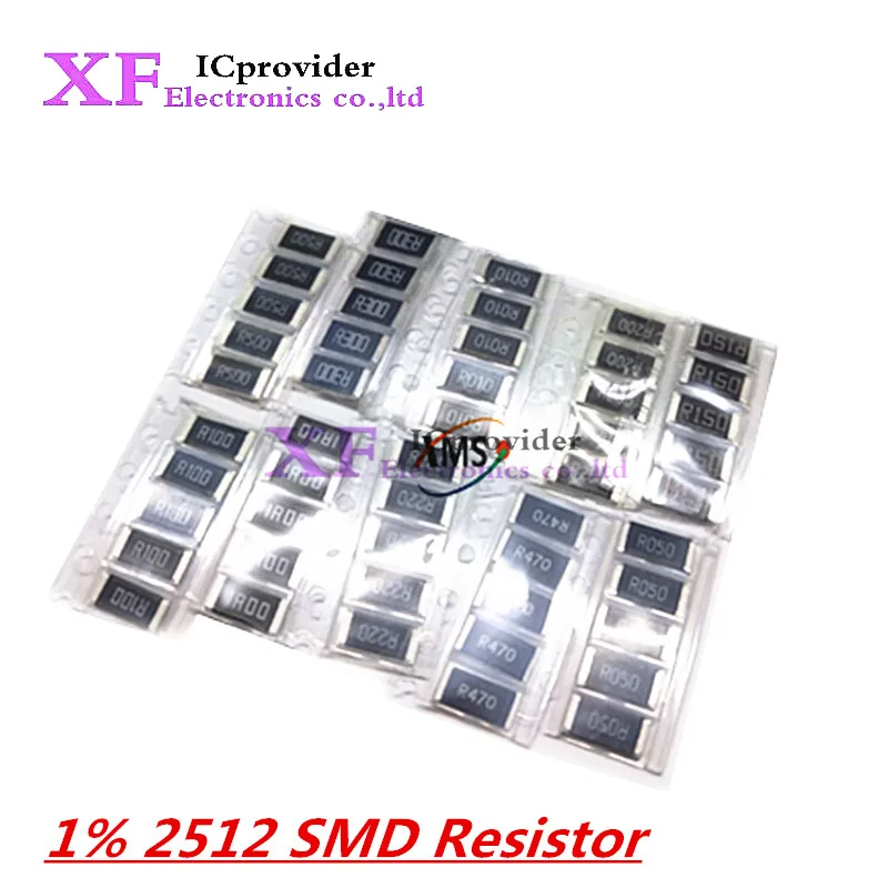 50PCS 1% 2512 SMD Resistor Samples kit 10 valueX5pcs=50pcs 1R00 R500 R470 R330 R220 R200 R150 R100 R050 R010