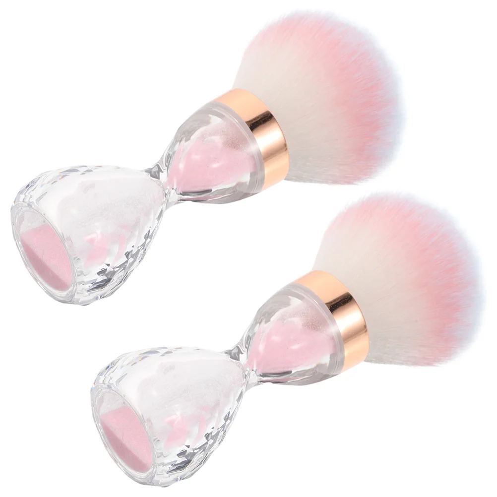 2 Pcs Hourglass Large Nail Cleaning Brush for Powder Makeup Tools Dusting Foundation Neck Duster Barber