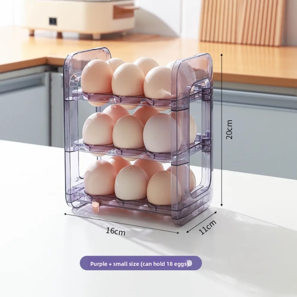 Household Egg Storage Box Portable Multi-Layer Egg Rack Holder Large Capacity Convenient Egg Tray Organizer Kitchen Dedicated