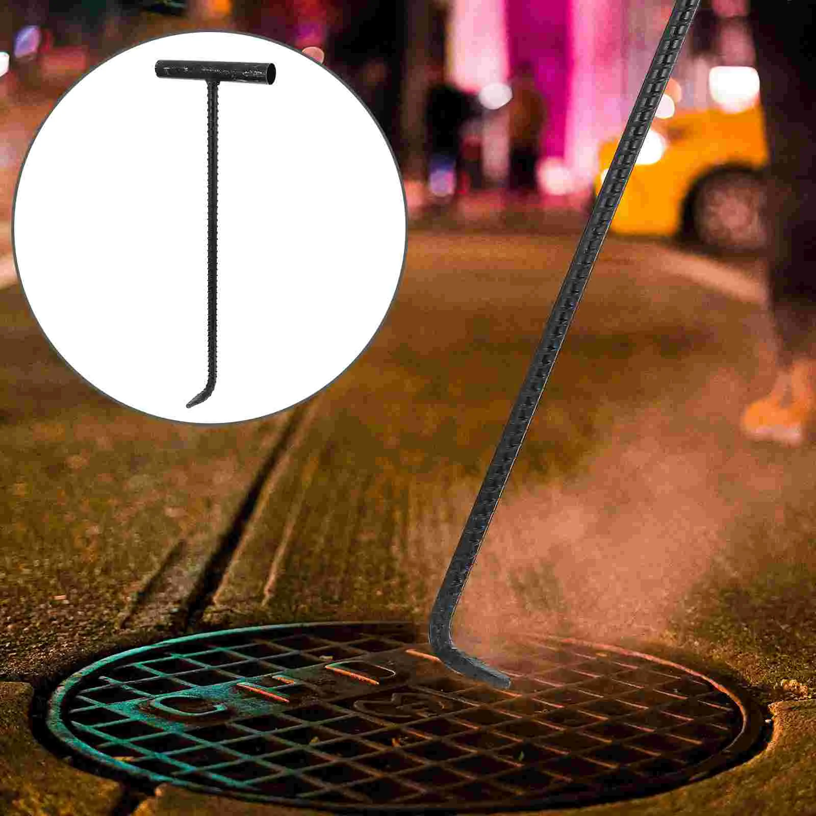 

Manhole Cover Hook Ceiling Hooks Roller Shutter Door Shaped Gadget Well Heavy Duty Steel Tool