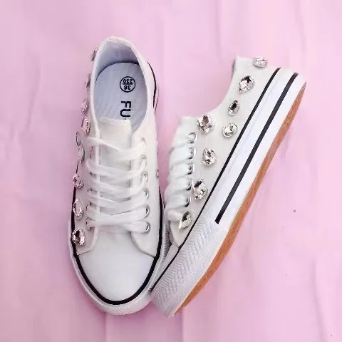 2022 Women\'s Canvas Non-slip Soft Fashion Casual Shoes SneakerFour Seasons Hand-made Canvas Women\'s Single Flat 32-44