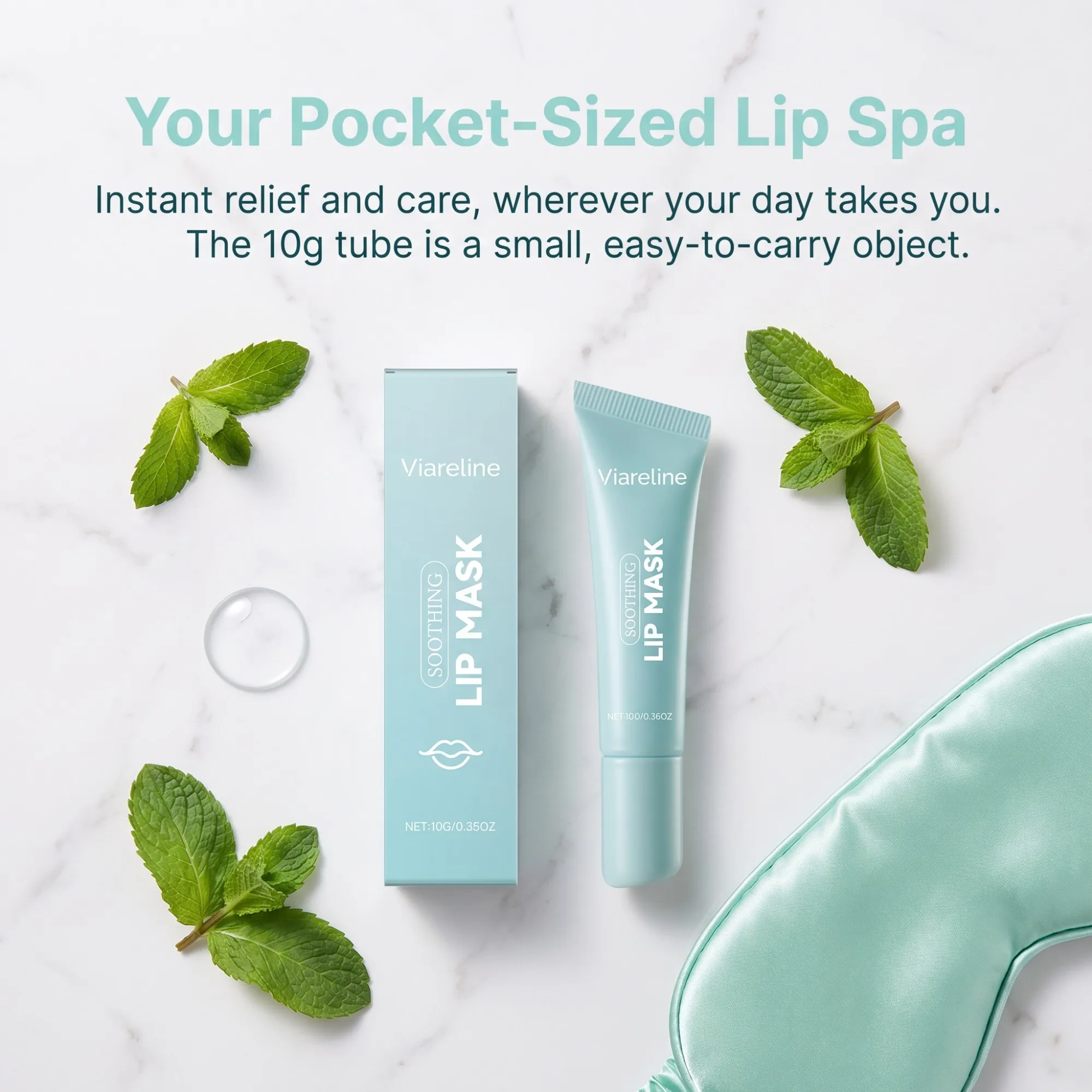 2026 New Menthol Soothing Lip Mask 10g/0.35oz, Hydrating Moisturizing Lip Treatment, Help Reduce Lip Fine Lines & Brighten Dull‑Looking Lips, Deeply Nourish Dry Flaky Lips, 24H Long‑Lasting Moisture Lock, Luxury Lip Skincare Essential