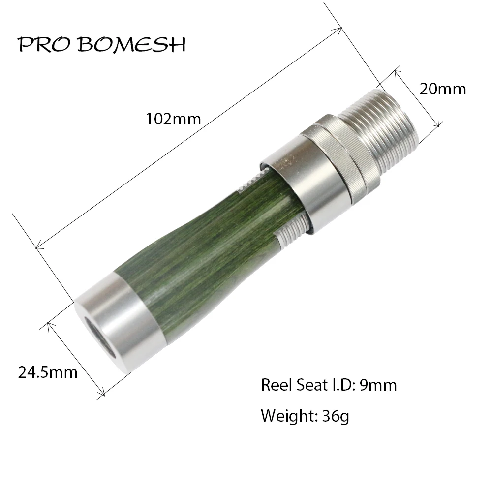 Pro Bomesh 1pcs 36g 38g Wood Reel Seat Short Long Metal Hood Spinning Reel Seat Casting Reel Seat DIY Rod Building Accessory