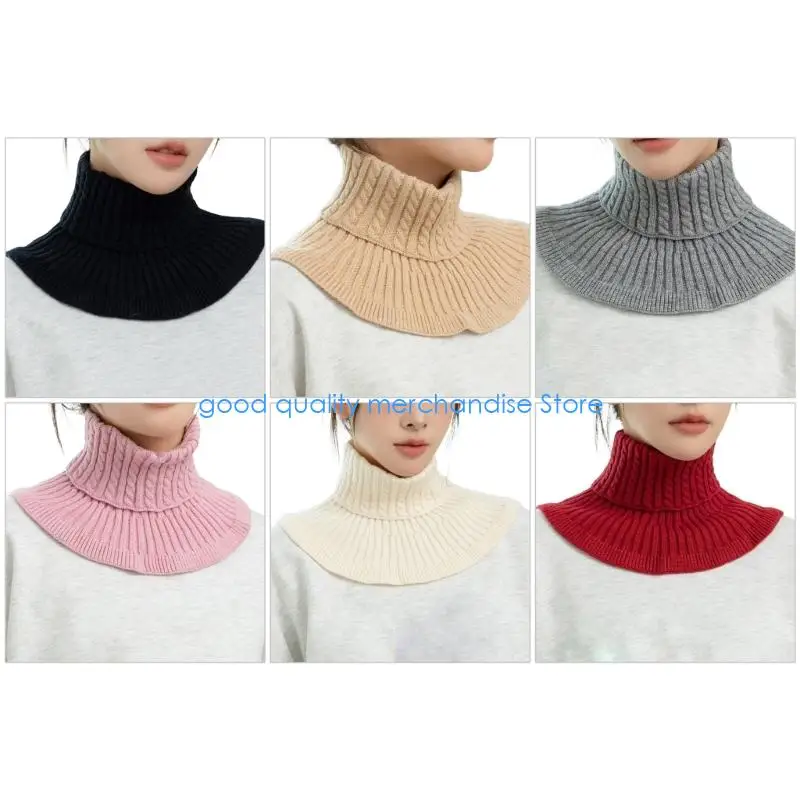 

Y5JD Удобный вязаный шарф унисекс, эластичный дизайн, практичная водолазка для холодной погоды