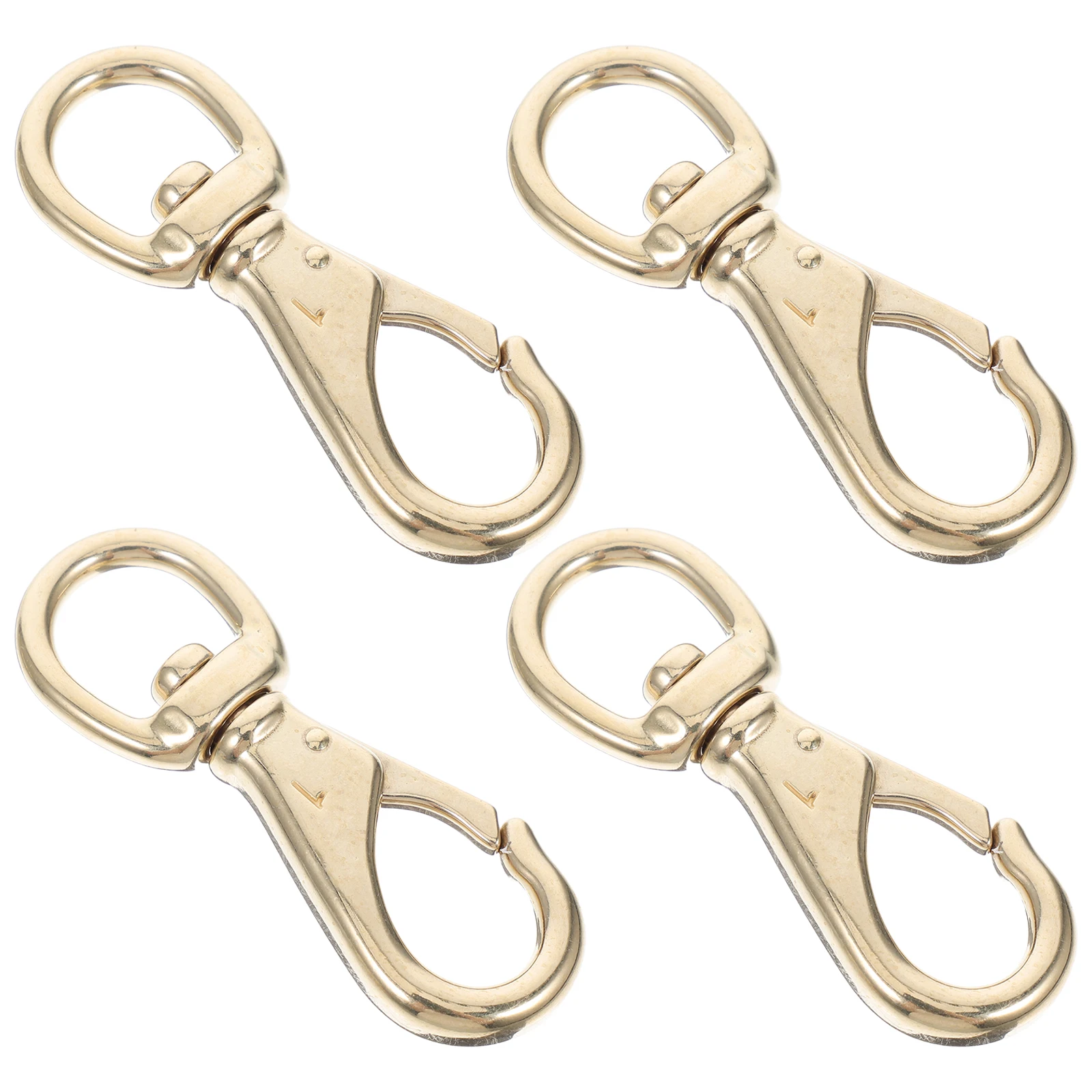 

4 Pcs Brass Universal Hook Bags Snap Hooks Lanyard Clips Keychain Swivel Clasps