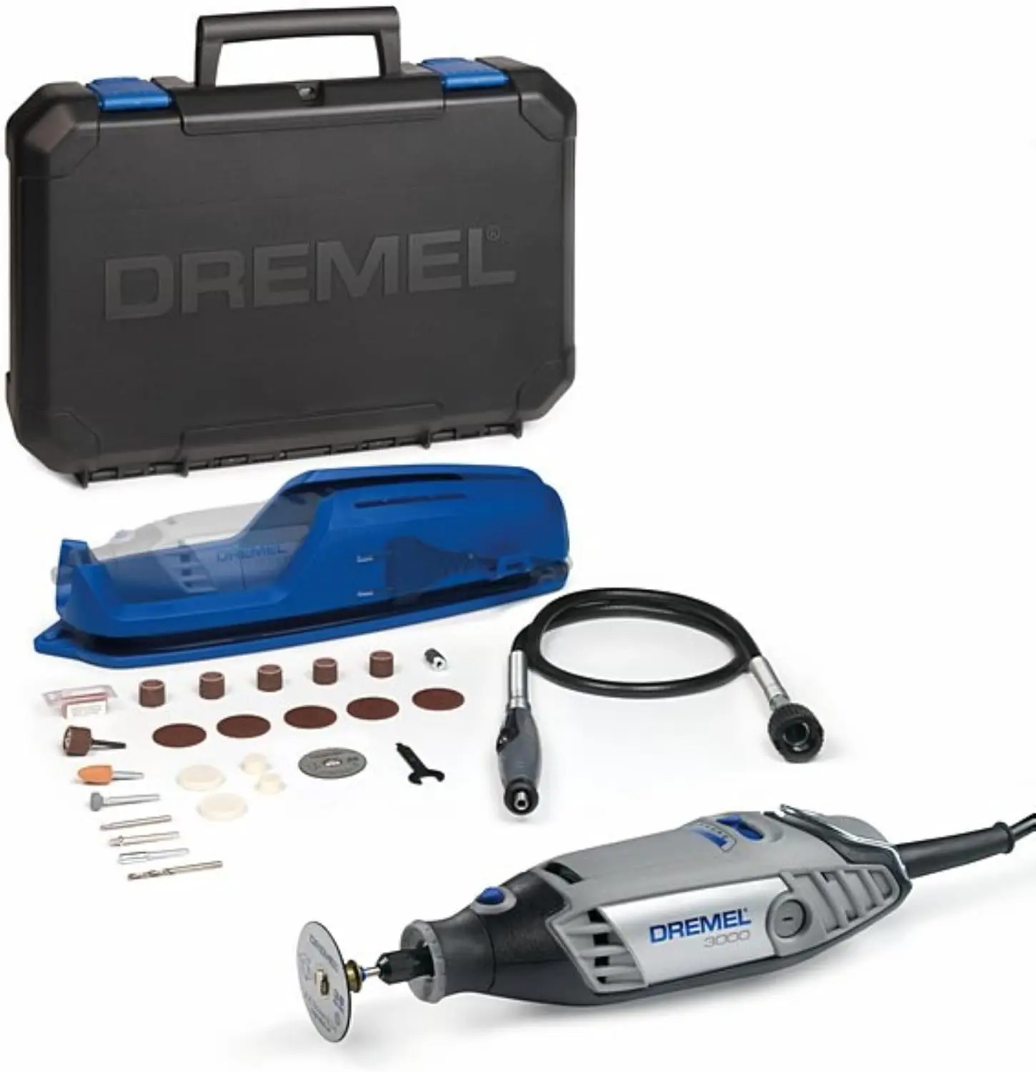 Dremel 3000 Multifunktionswerkzeug 130 W, Set mit 1 Aufsatz, 25 Zubehörteilen, Variable Drehzahl