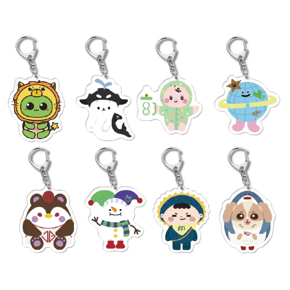 Cute Thai Celebrity Tai Acrylic Idol Doll Q Version Keychain Acrylic Anime Cartoon Animal Hanging Pendants  Decor Ornaments