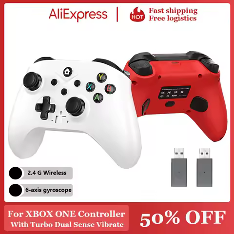 2.4G Wireless Gamepad For Xbox One Series X/S/PC/Steam 6 Axis Gyro With Dual Vibra Turbo Game Consoles Controller Joystick