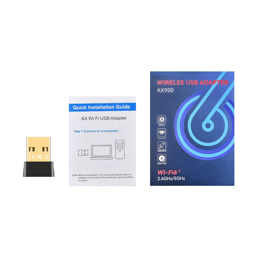 AX912 Беспроводная сетевая карта, двухдиапазонный USB-приемник 2,4G и 5G, внешний сетевой приемник-передатчик для ПК, настольного ноутбука