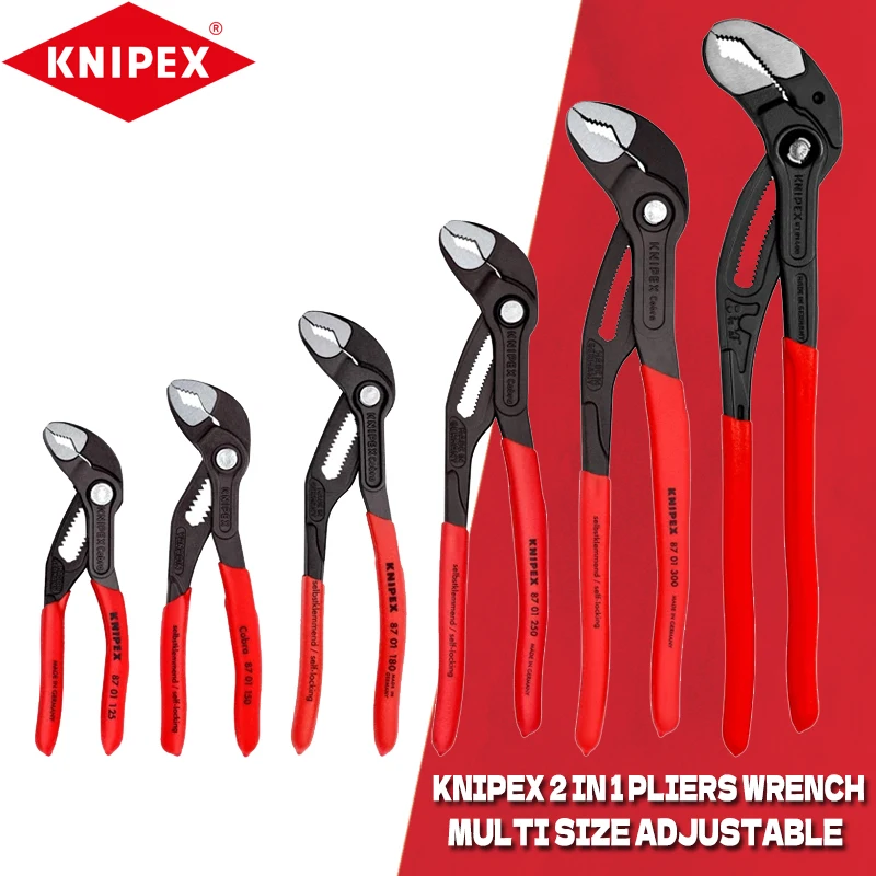 KNIPEX Cobra Water Pump Pliers Knipex Adjustment Blend Ergonomic Plier Hand Tool 8701125 8701150 8701180 8701250 8701300 8701400