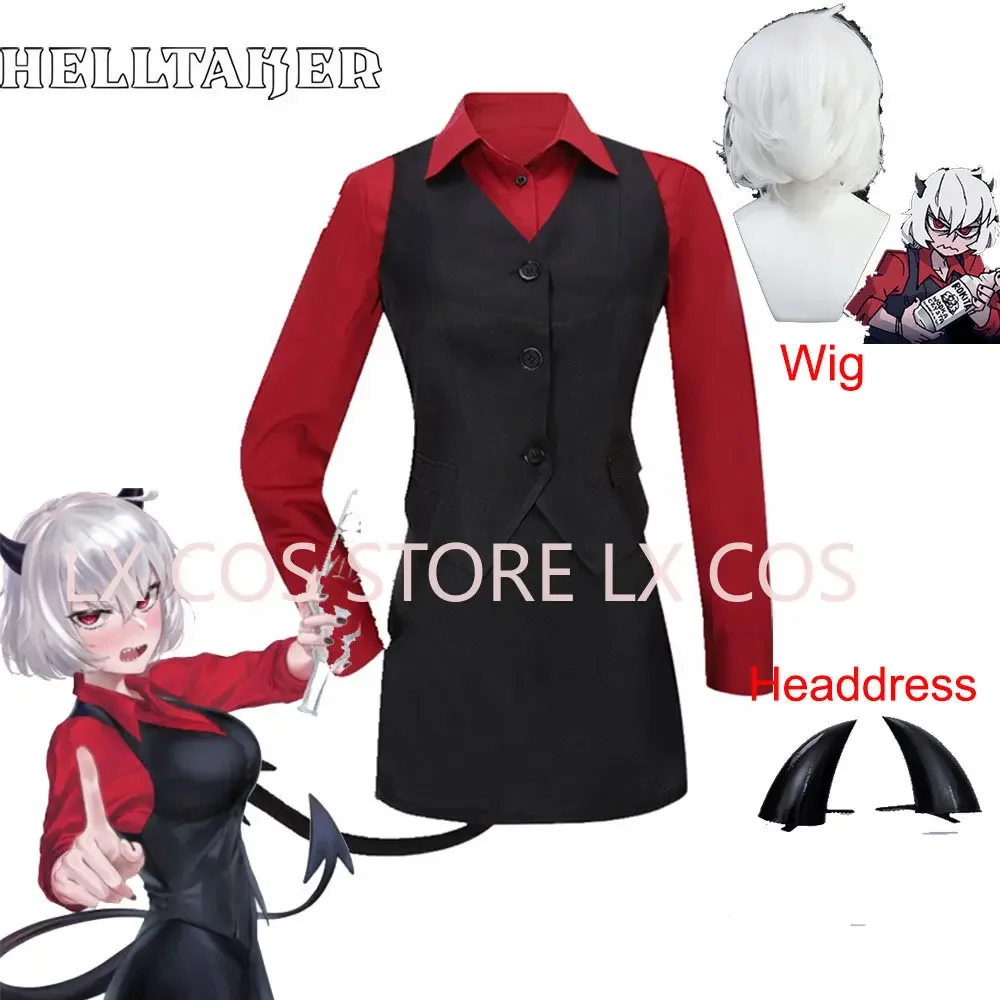 Unisex Anime Cos Helltaker Marina Cosplay Costumes School Uniform Suits Sets Clothes