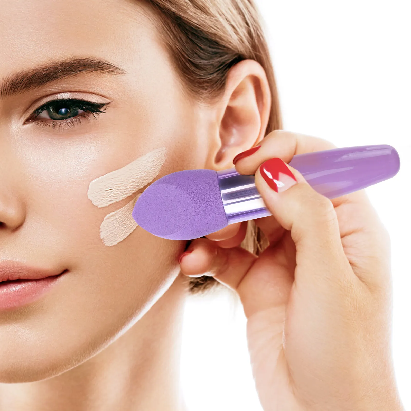 3Pcs Makeup Pen Set Multifunctional Mushroom Head Sponge Compact Makeup Puff for Foundation Concealer Accessories