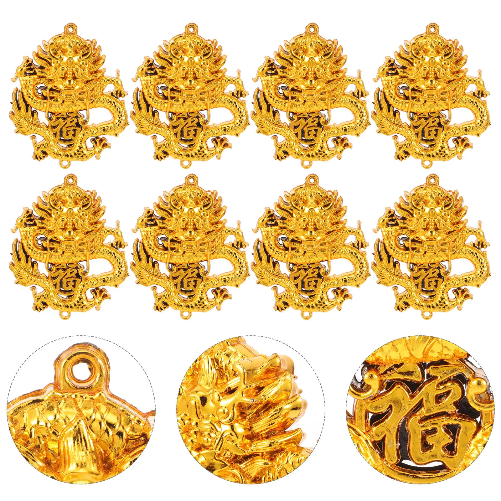 

10Pcs Zodiac Dragon Pendant Accessories Chinese Style Spring Festival Hanging Decor Gift Chinese Dragon Pendant