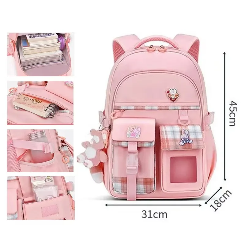New Girl's Schoolbag, Kawaii Cute Lightweight Backpack For Primary School And Children, Portable Large Capacity Books Bag