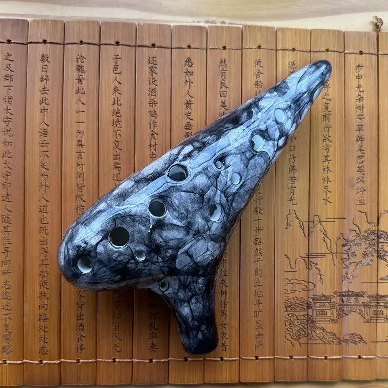 Beginner Ocarina 12 Hole Alto C Tone Clay Ocarina Orff Professional Playing Ceramic Flute Portable Xun Ethnic Musical Instrument