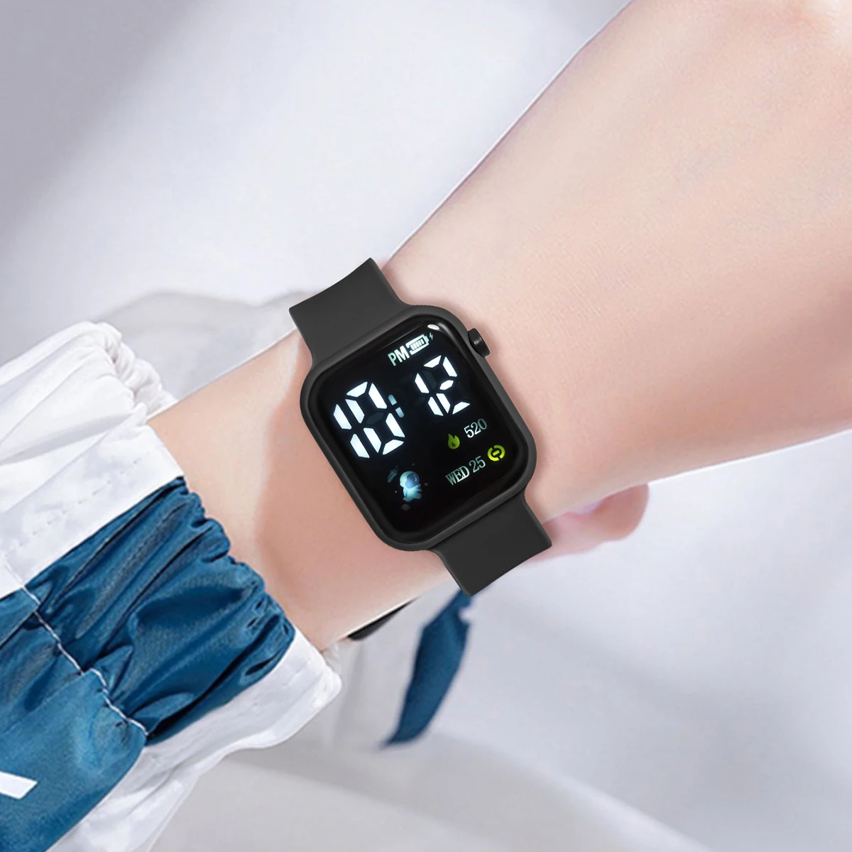 Simple Square Children's Electronic Watch Astronaut Sports Electronic Watch Student Leisure Electronic Watch