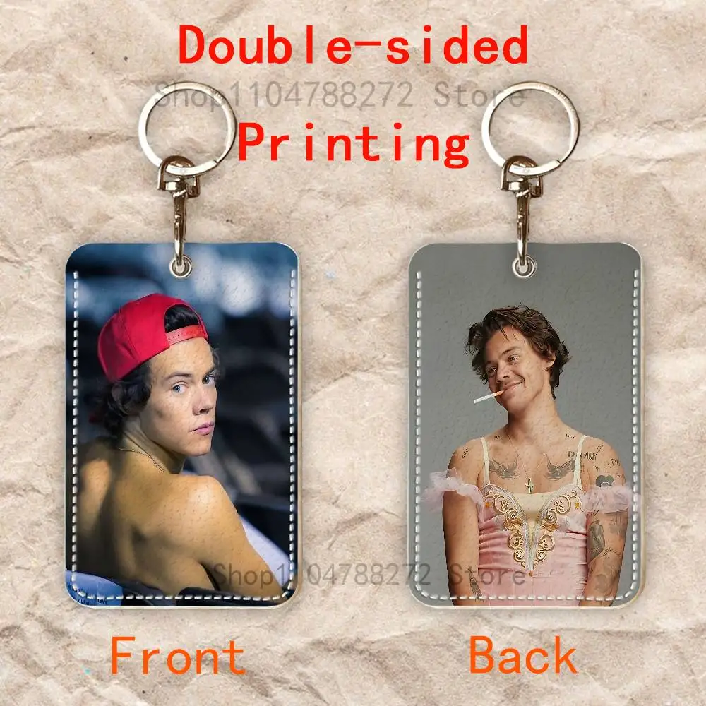 H-HaRRy Music S-Styles Premium PU Leather Card Holder Card Case with Metal Carabiner,Customizable Design for Daily Use