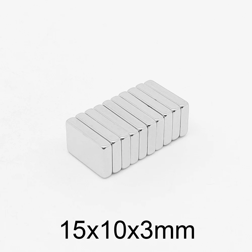 5/10/20/50/100/150PCS 15x10x3 Strong Block Magnet N35 Quadrate Permanent Magnet 15x10x3mm Neodymium Magnets Sheet 15*10*3