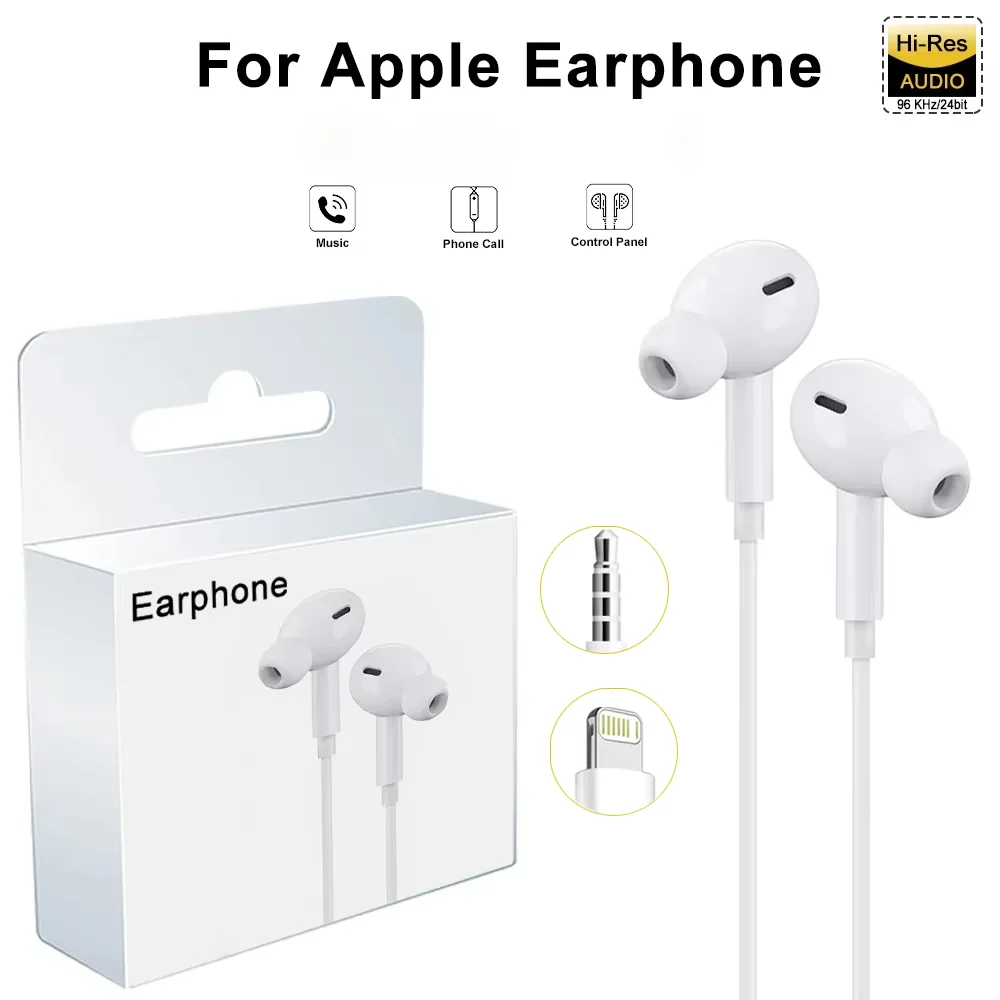 For Apple Headphones For iPhone 15 14 13 12 11 Pro Max X 8 Plus Earphones Bluetooth Wired Earbuds Accessories