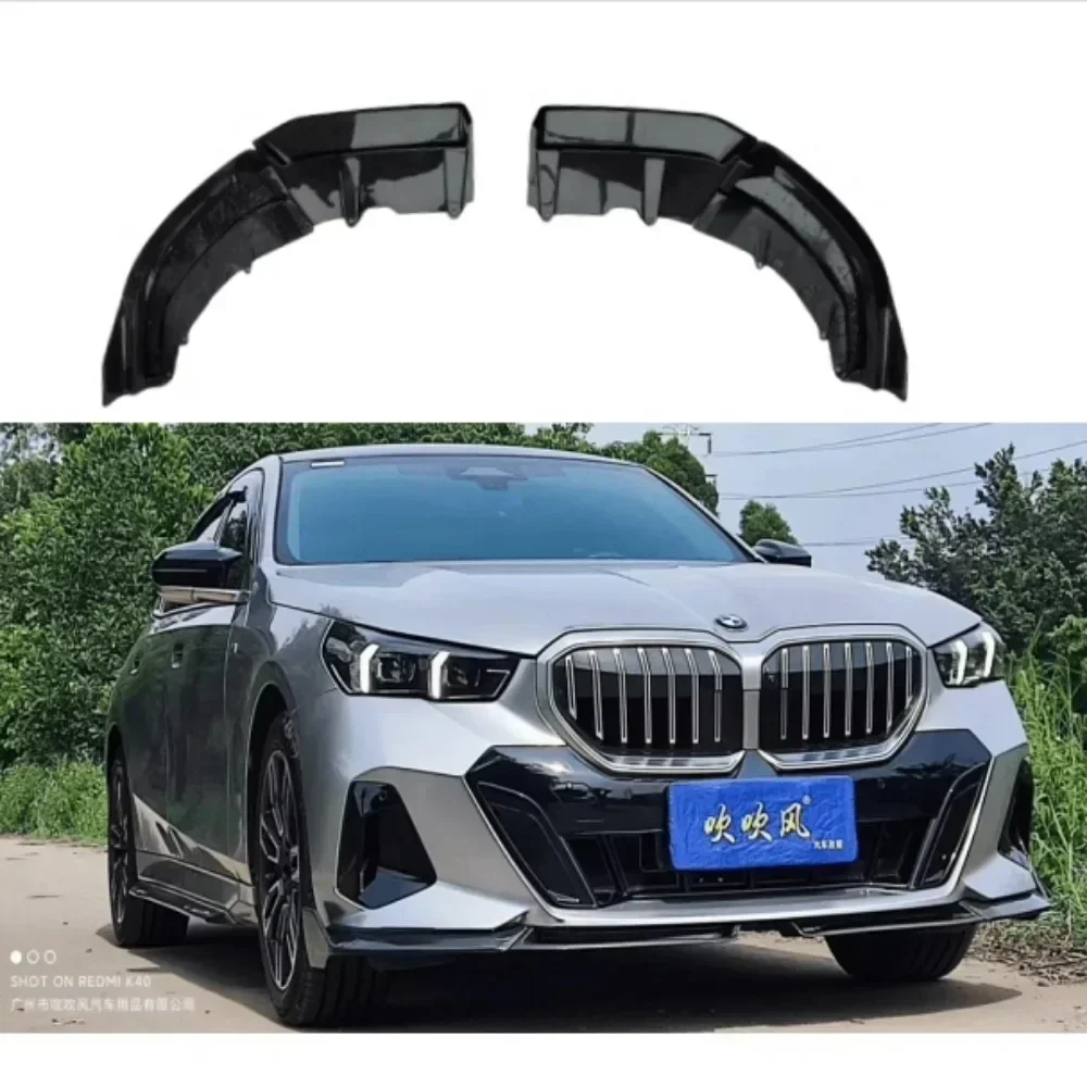 New! For BMW 5 Series G60 G68 M Sport Edition Dry Carbon Fiber Front Lip Side Skirts Spoiler Body Kit 2024 Accessories 4 Piece S