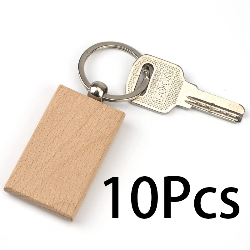 10 قطعة سلاسل المفاتيح حلقة تسلق خشب الزان الفولاذ المقاوم للصدأ Keyrings