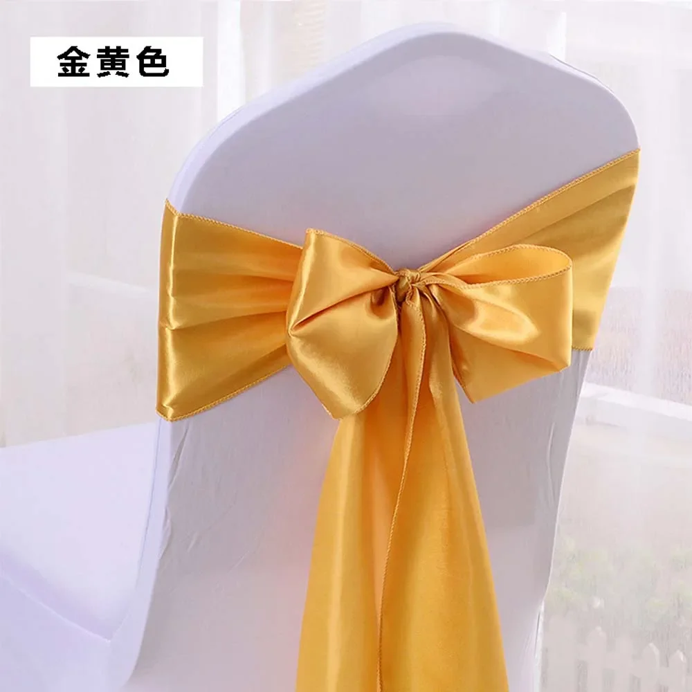 10/50pcs Chair Stretch Sash Wedding Chair Bow Band Hotel Business Banquet Chair Decor Birthday Party Outdoor Camping Chair Sash