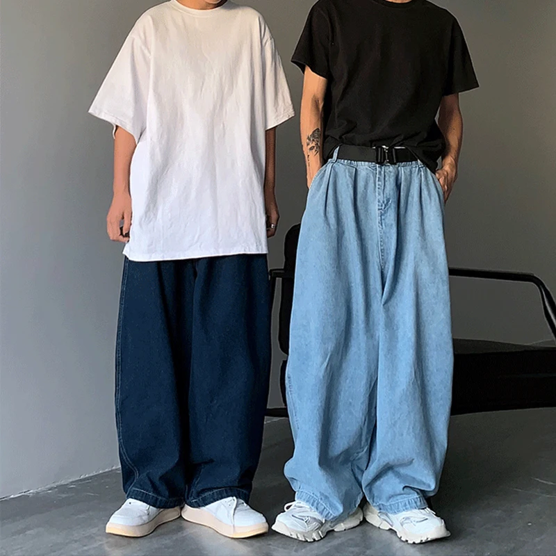 Women Men Wide Leg Cargo Pants Streetwear Baggy Jeans Spring Autumn Men Korean Denim Pants Fashion Loose Straight Jeans