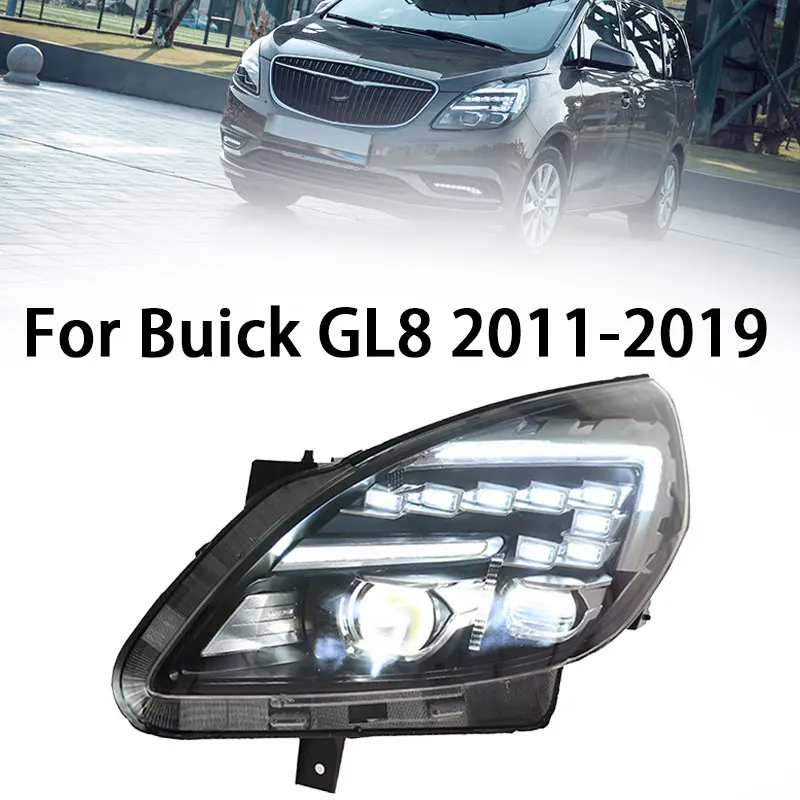 LED Headlight Assembly for Buick GL8 2011-2019 Headlights Plug and Play with LED DRL Dynamic Turn Projector Head Lamps