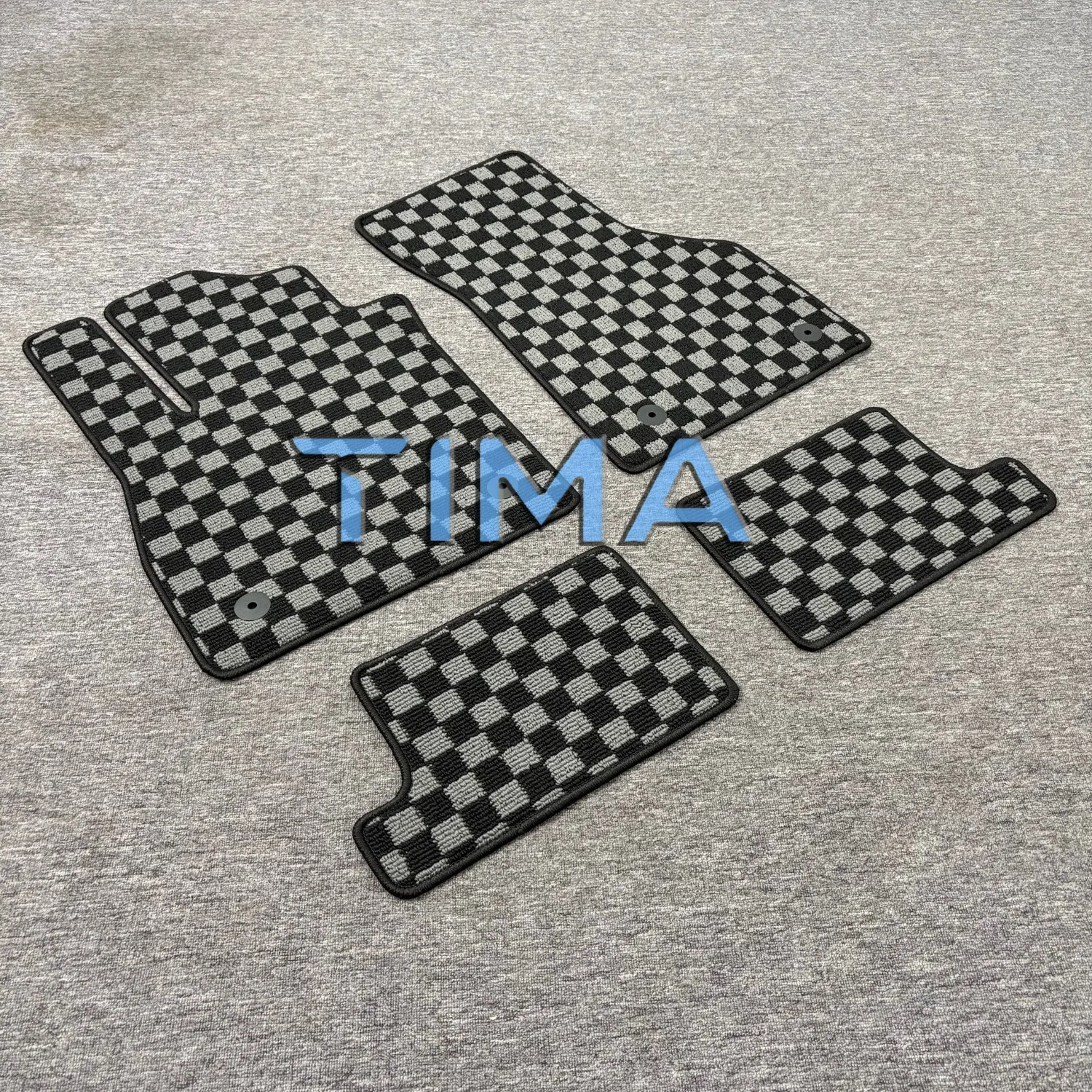 On Sale Checker Floor Mats Gray JDM CARPET Car floor mats 4PCS For 2015-2025. Audi TT. left Hand Driveor