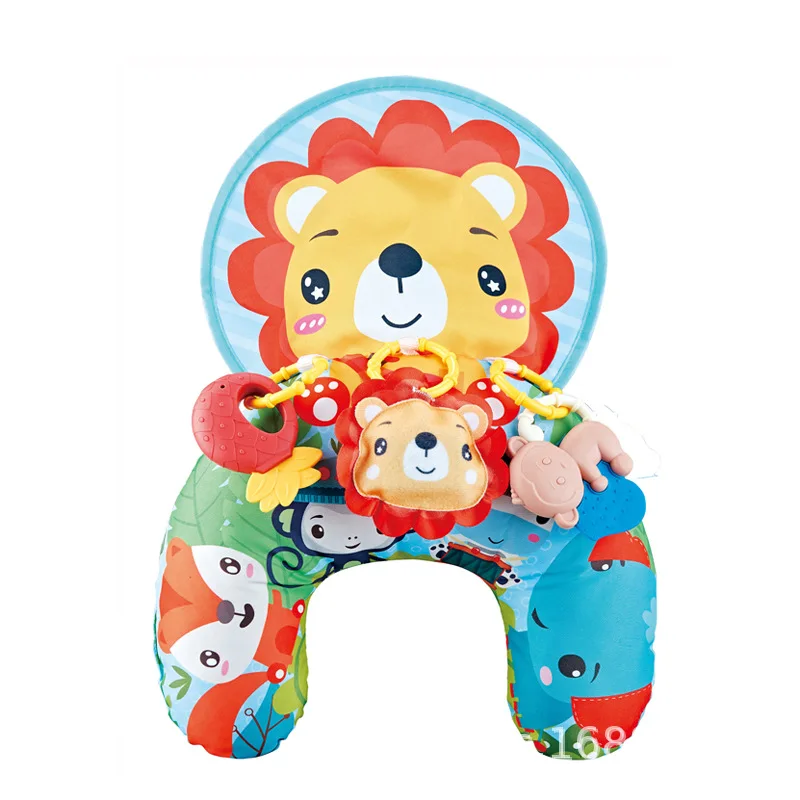 Black White High Contrast Newborn Sensory Tummy Time Head-Up Training Pillow Double-Sided Lying Support Infant Development