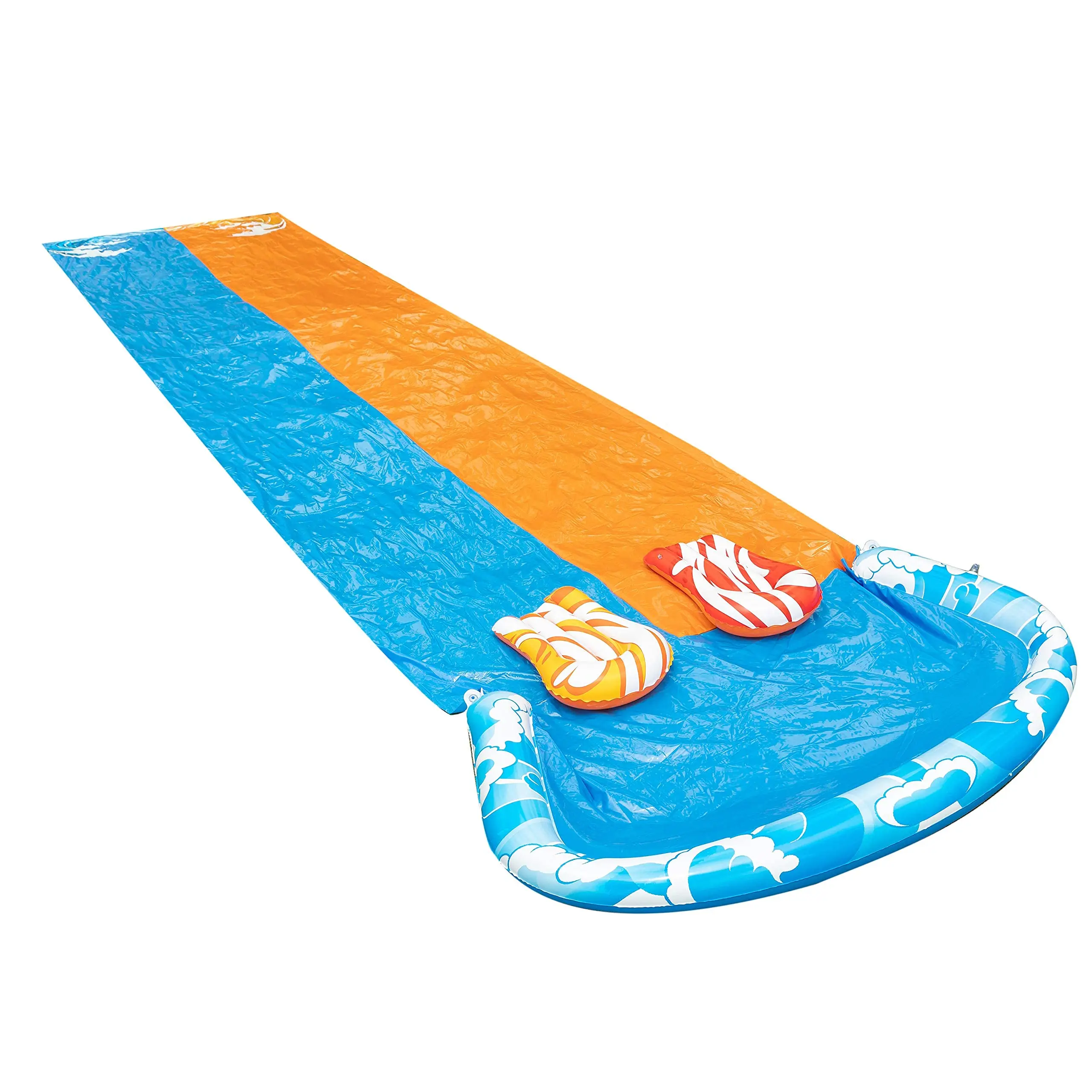 

Double Water Slide With 2 Body Panels Summer Toys With Built-in Sprinkler For Backyard 20 Feet X 62 Inches