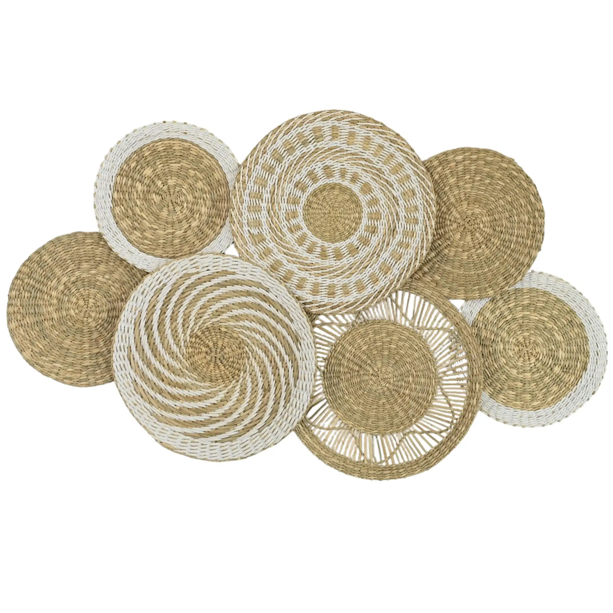 

Woven Wall Decor Set Of 6 Pieces Natural Jute Baskets Boho Wall Art For Bedroom Living Room