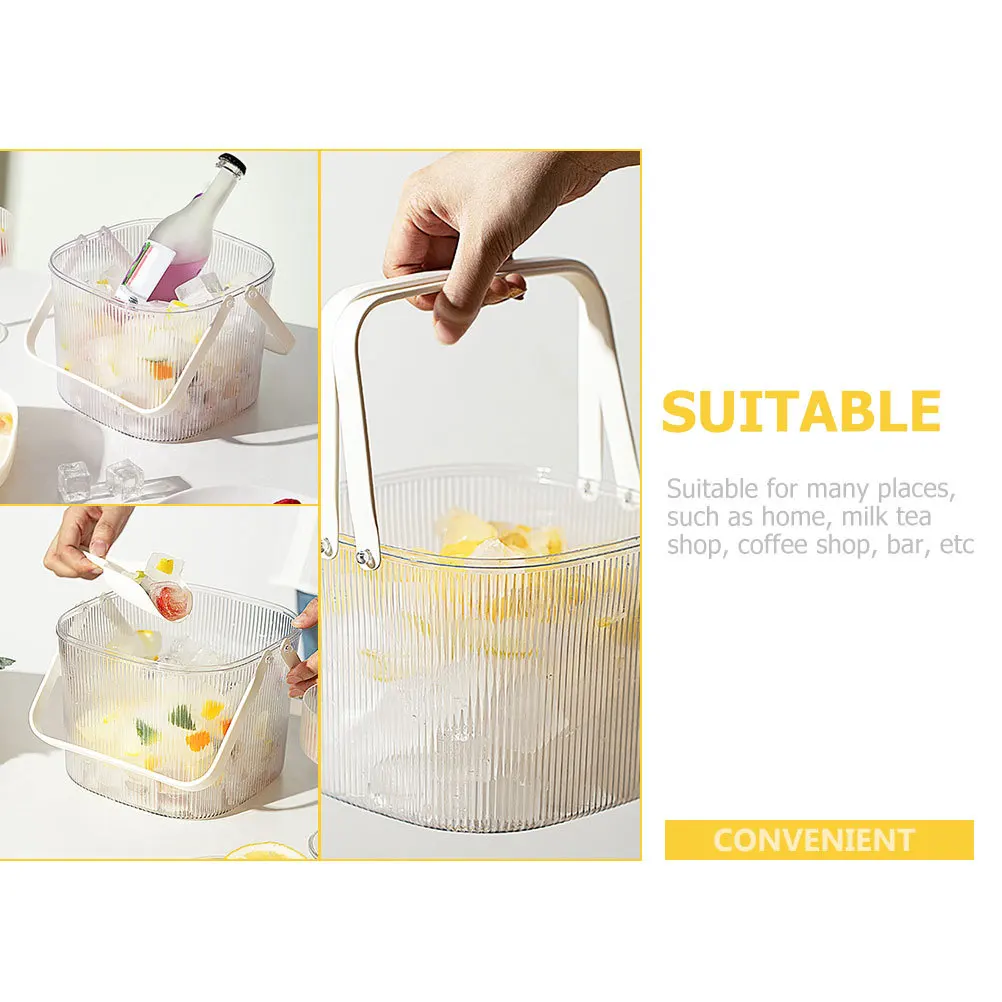 

Portable Beverage Bucket Household Juice Container Water Holder For Home Office Bar Ice Storage With Handle Large Capacity Cold