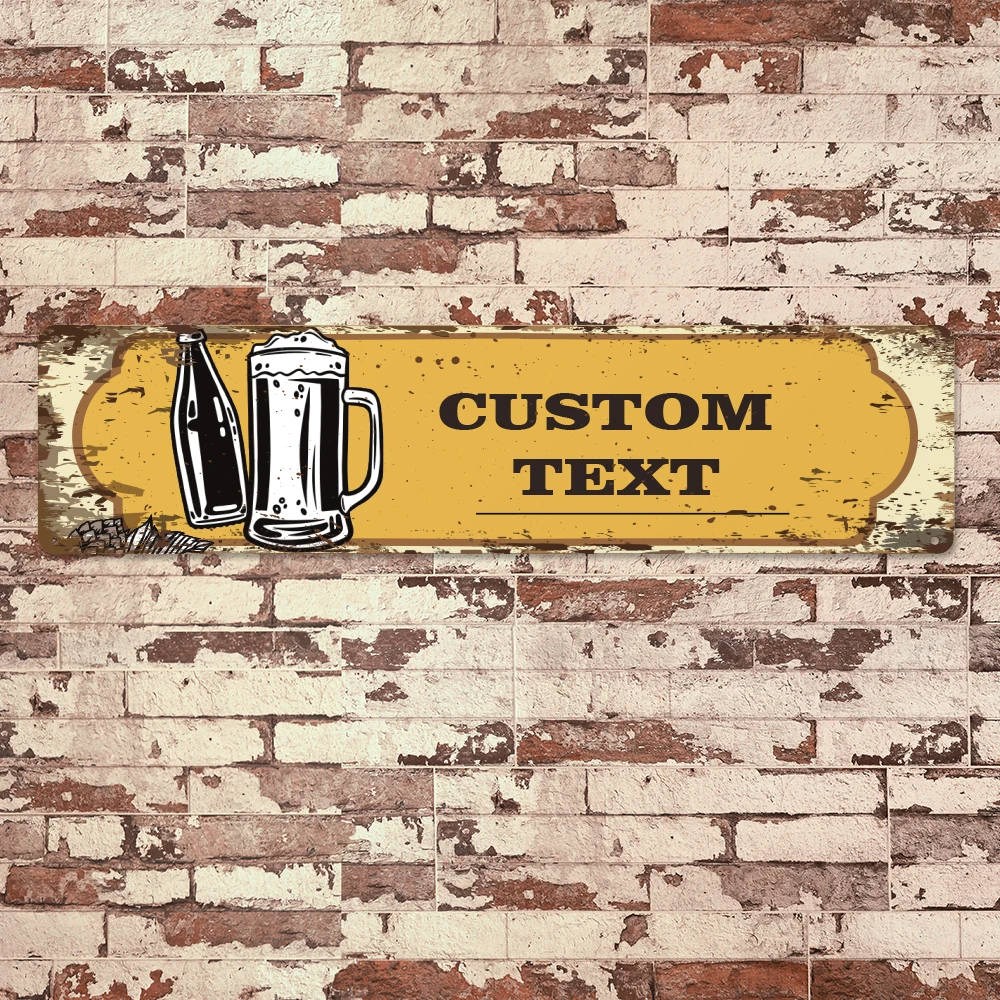 

1pc Personalized Custom Metal Street Sign Custom Your Text Sign Wall Art Decor, Vintage Garage Living Room Garden Yard Wall