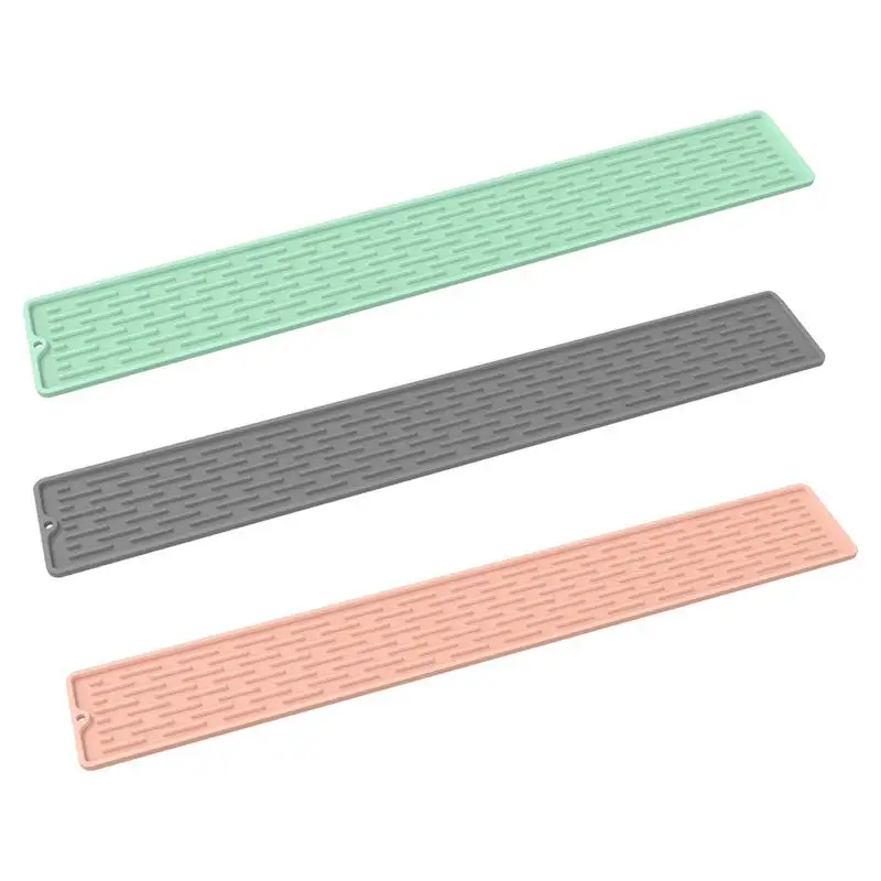 Kitchen Counter Drainer Waterproof Draining Mat In Silicone Easy To Clean Smooth Silicone Mat For Kitchen Sink Bathroom Bedroom