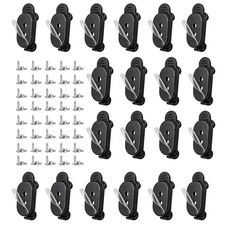 ALIM-Cable Management Clips Reusable, Adhesive Cord Holder With Screws& Silicone Ties For Home For TV