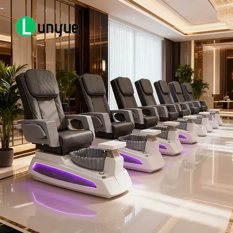 Electric Massage Foot Spa Chair for Nail Modern Swirl Pedicure Chair with Foot Care Function Comfortable Beauty
