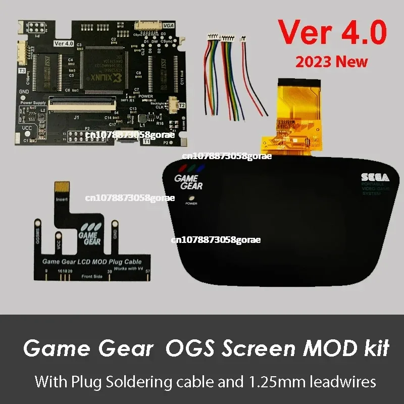 V4 LCD Screen for  Game Gear HighLit Full Display VGA Out Mod Highlight Adjustable Brightness LCD Kits for  GG Console