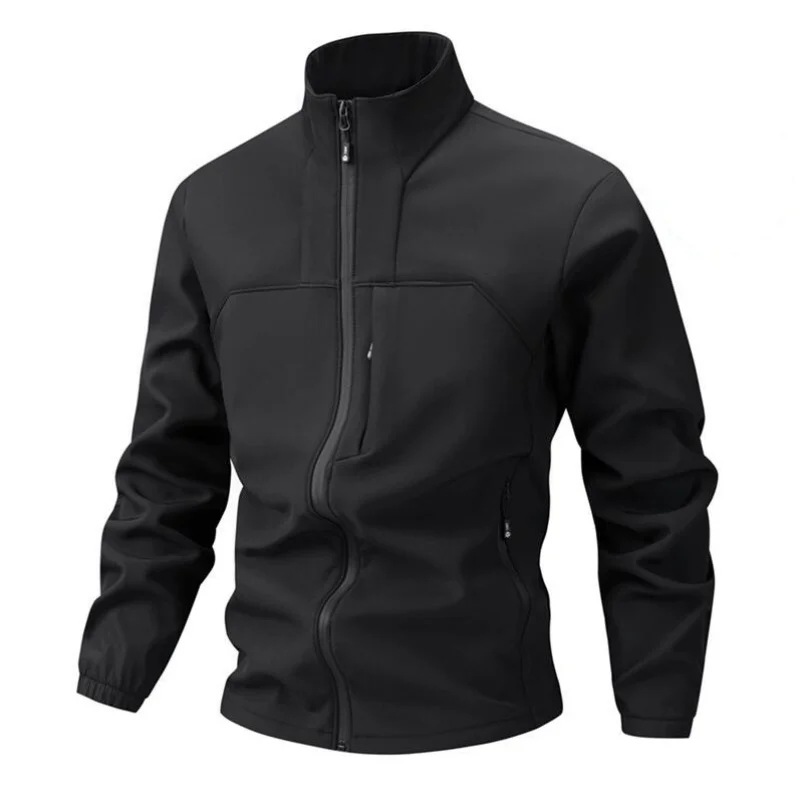 2026 Autumn/Winter New Arrival Men's Softshell Jacket Casual Fashion Fleece-Lined Warm Stand-Up Collar Coat Windproof