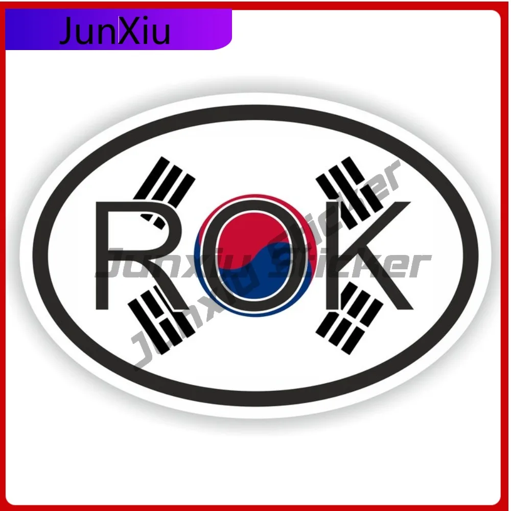 

South Korea Country Code Rok Oval Sticker With National Flag Badge Sticker V125 Motorcycle Stickers Old Scool Custom Decals Pvc