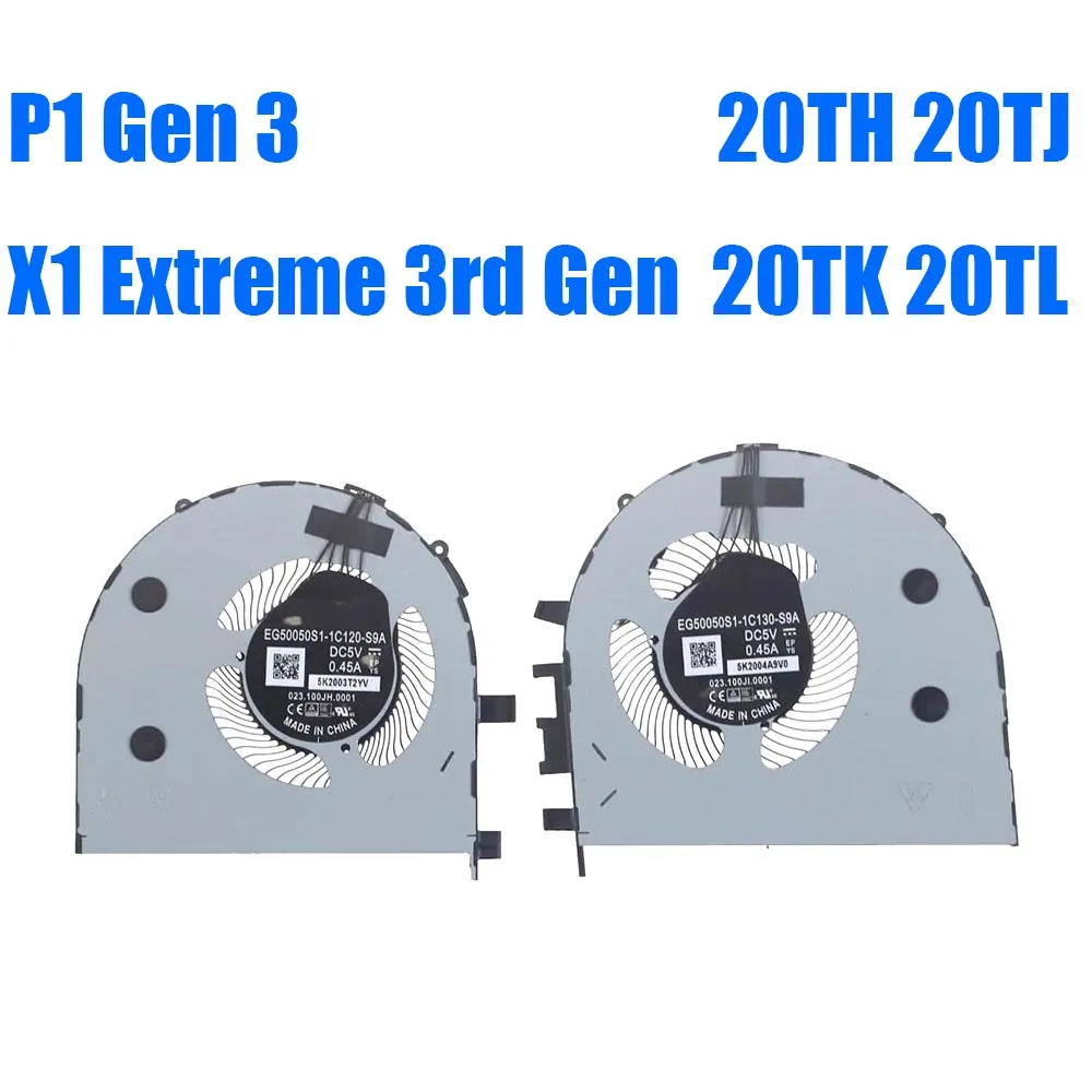 For Lenovo For ThinkPad P1 Gen 3 20TH 20TJ / X1 Extreme 3rd Gen 20TK 20TL EG50050S1-1C130-S9A EG50050S1-1C120-S9A Laptop Fan