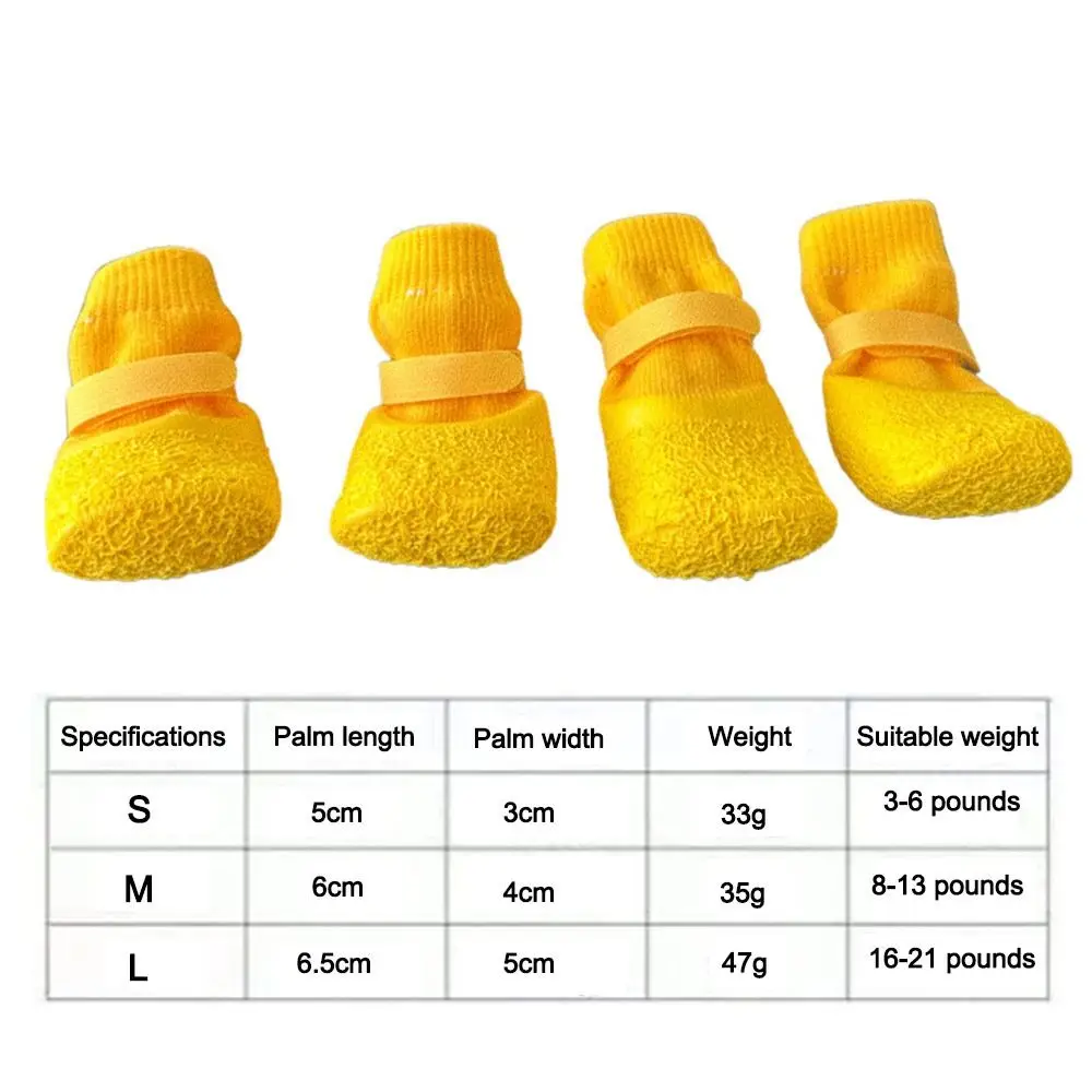 4-teiliges Set Tragbare Rutschfeste Hundeschuhe Wasserdichte Verstellbare Pfotenabdeckung Atmungsaktive Schmutzabweisende Haustierstiefel Herbst Winter – Detail 1
