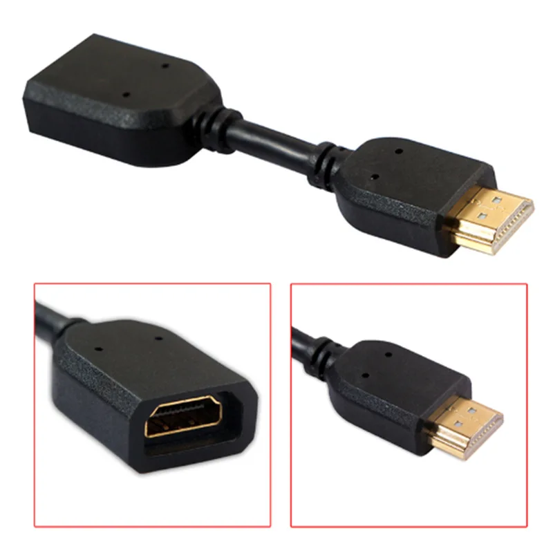 10cm kompatybilny z HDMI przedłużacz pozłacany Adapter Extender szeroko kompatybilny zestaw pudełkek pod telewizor dla Google Chromecast