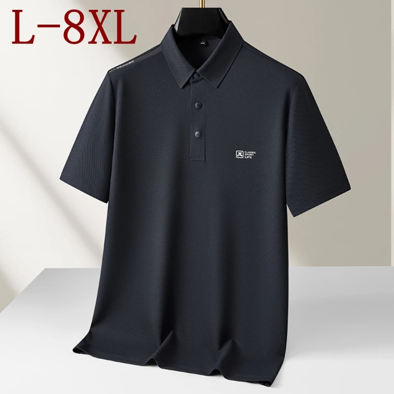 8XL 7XL 6XL 2026 New Summer Top Grade Luxury Cool Polo Shirt Men Casual Loose Mens Shirts Short Sleeve Lapel camisetas de hombre