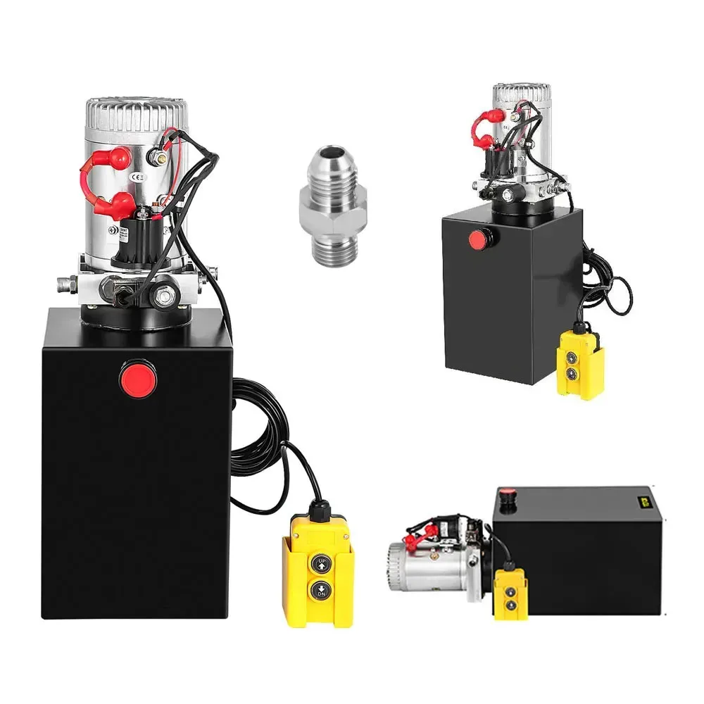 Bomba hidráulica de 8 quartos, bomba de reboque, 12v dc, unidade de energia hidráulica de ação única, 3200 psi, pressão de alívio máxima, levantamento de carro